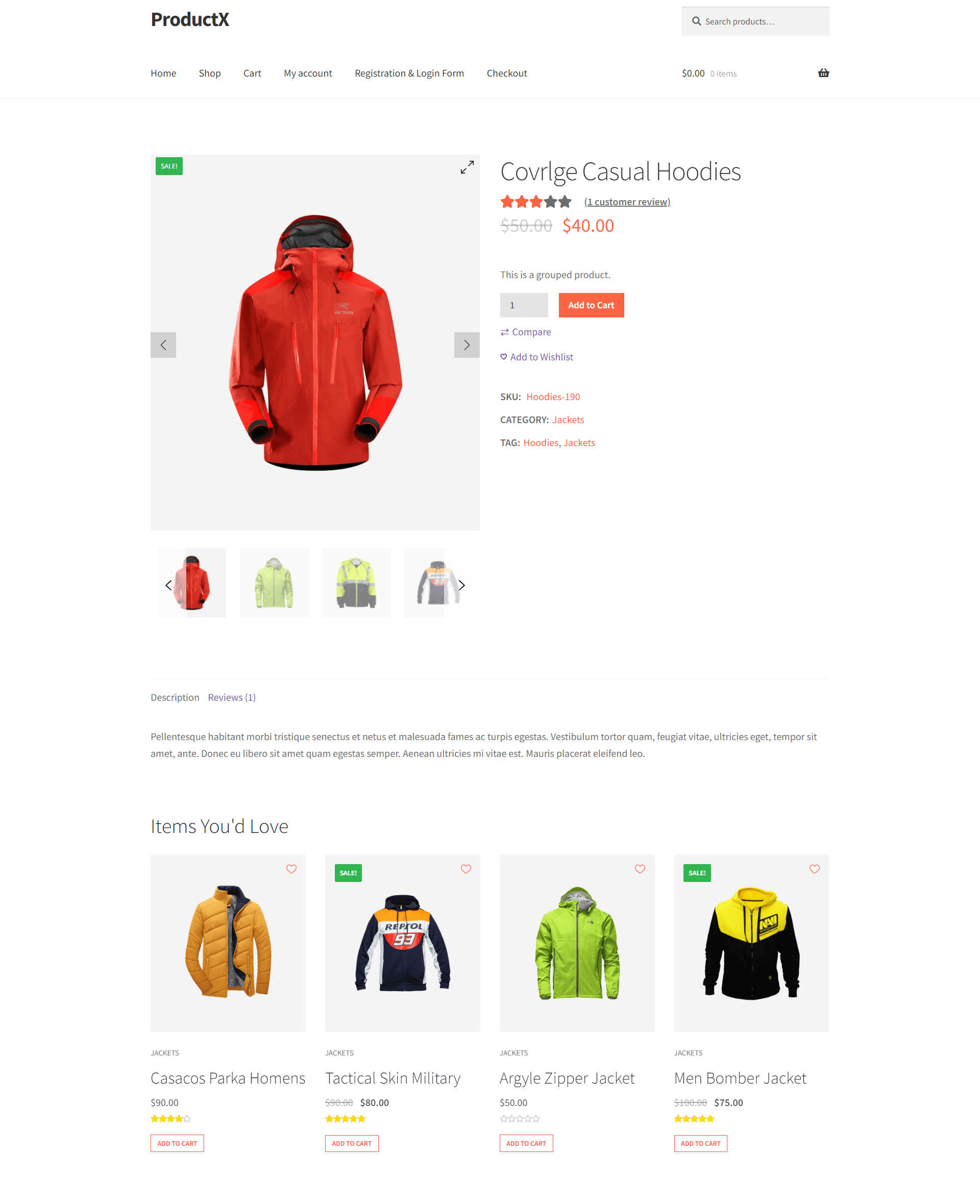 upsell items on custom product page