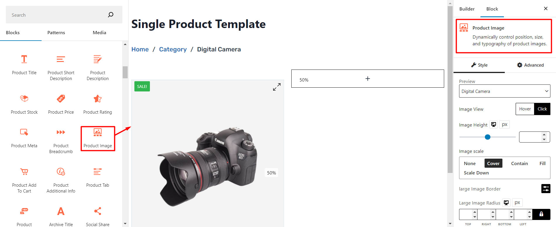 Adding a Product Image to the Template