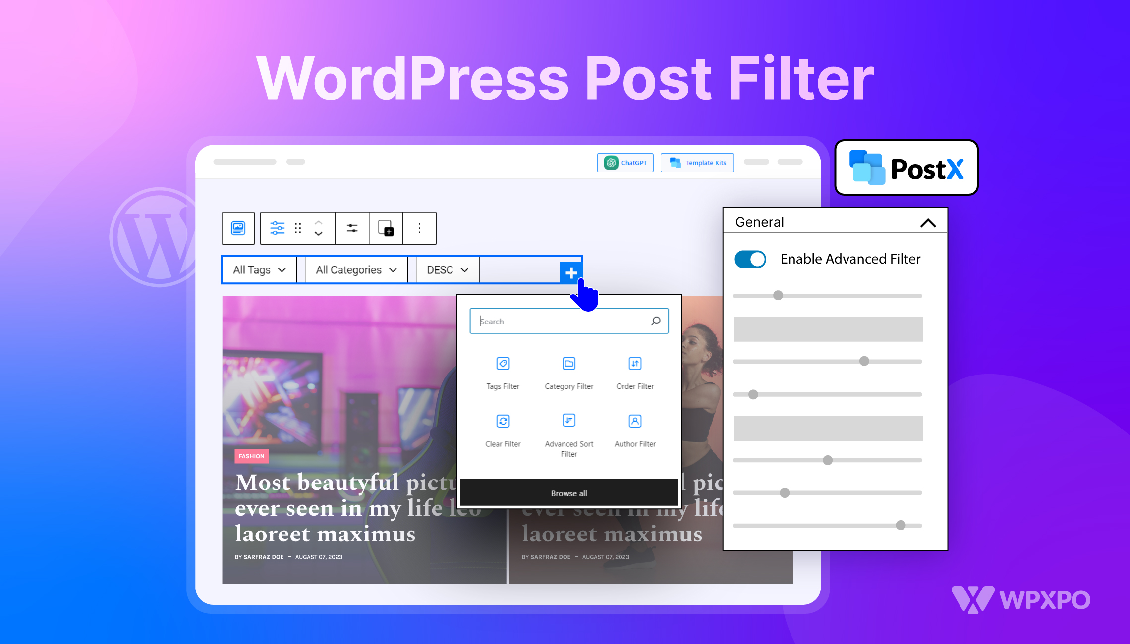 add post filters in WordPress