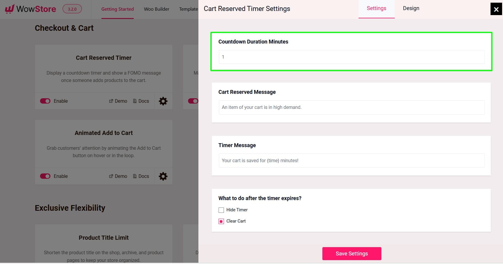 Set Timer Duration