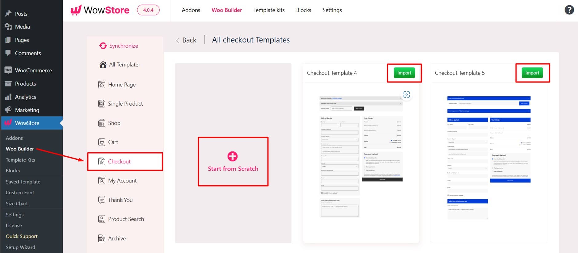 Create A Checkout Page Template