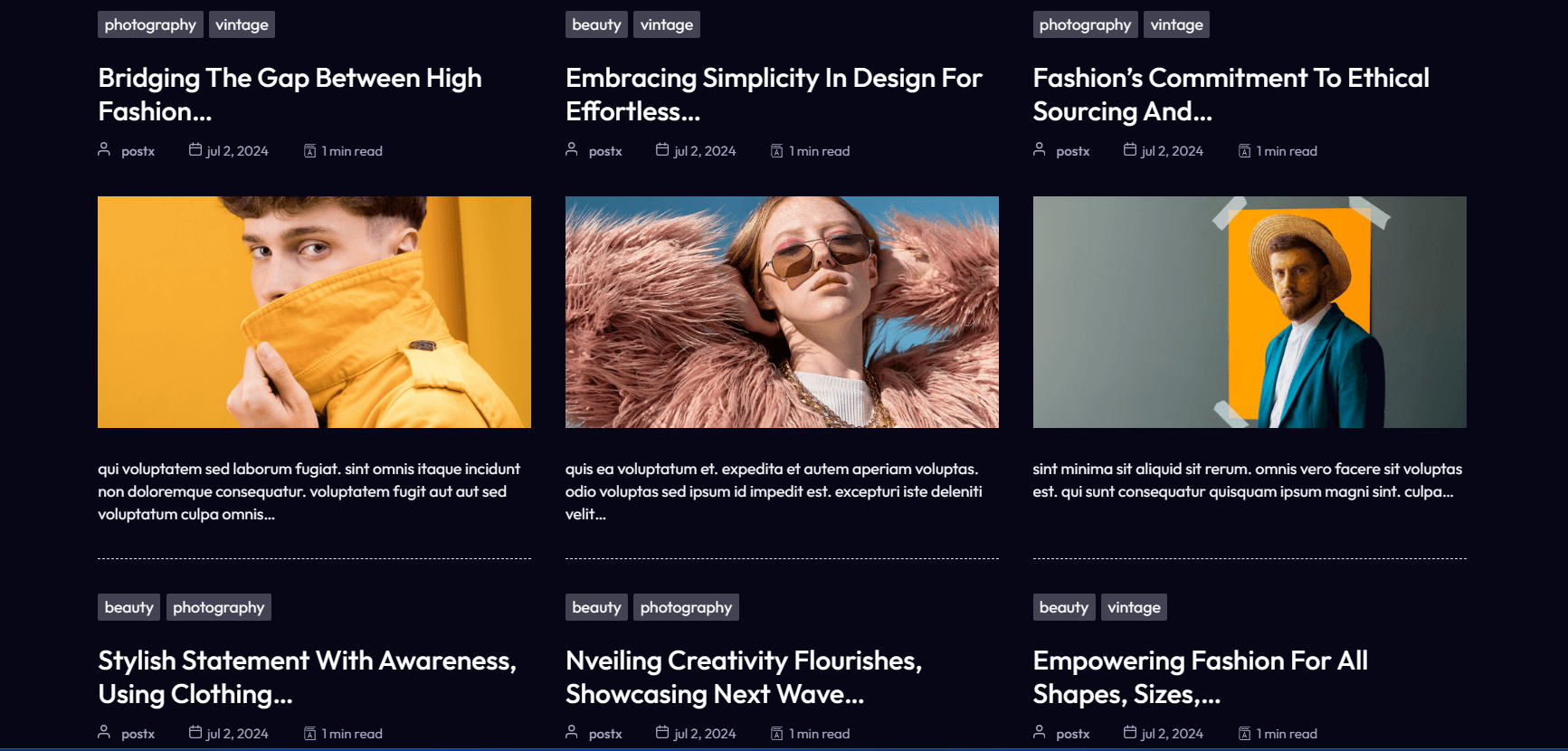 visually appealing Post List layouts