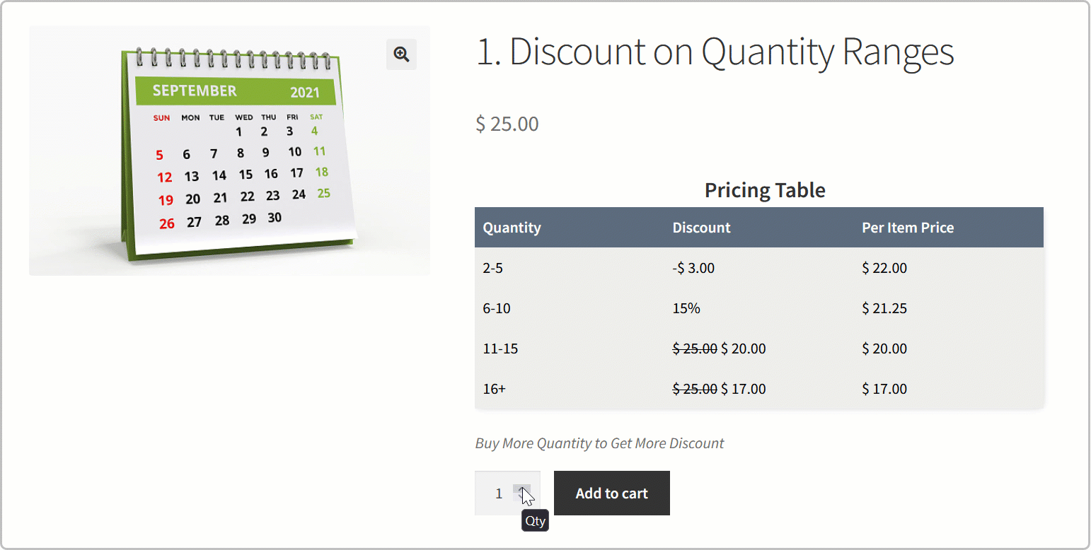 Discount Quantity Ranges