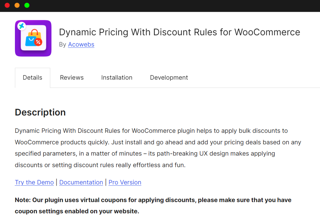 dynamic pricing with discount rules for WooCommerce by acowebs