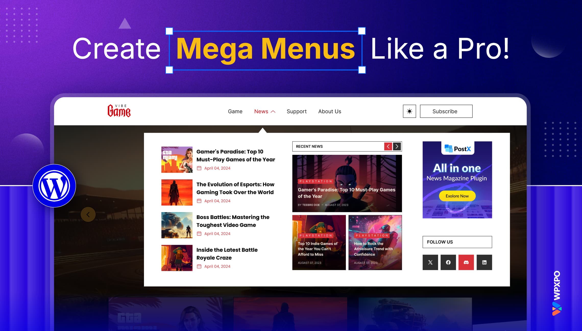 Create Mega Menus in WordPress