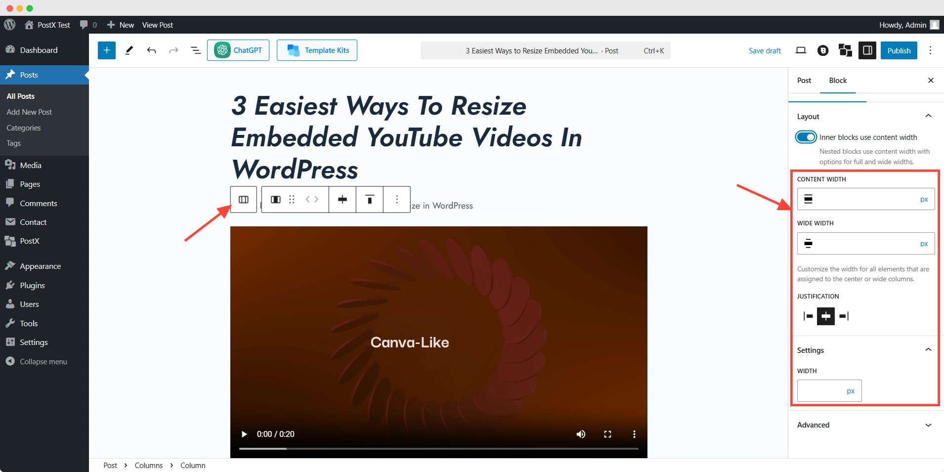 How to Resize A Regular Video Size in WordPress